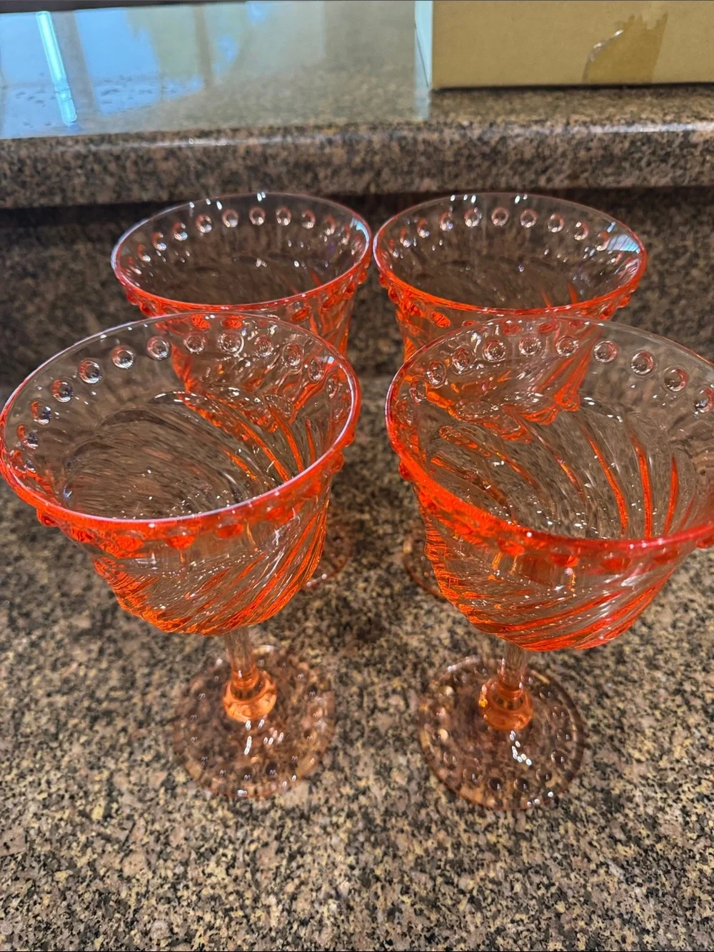 Anthropologie (4) Swirled Acrylic Wine Glasses
